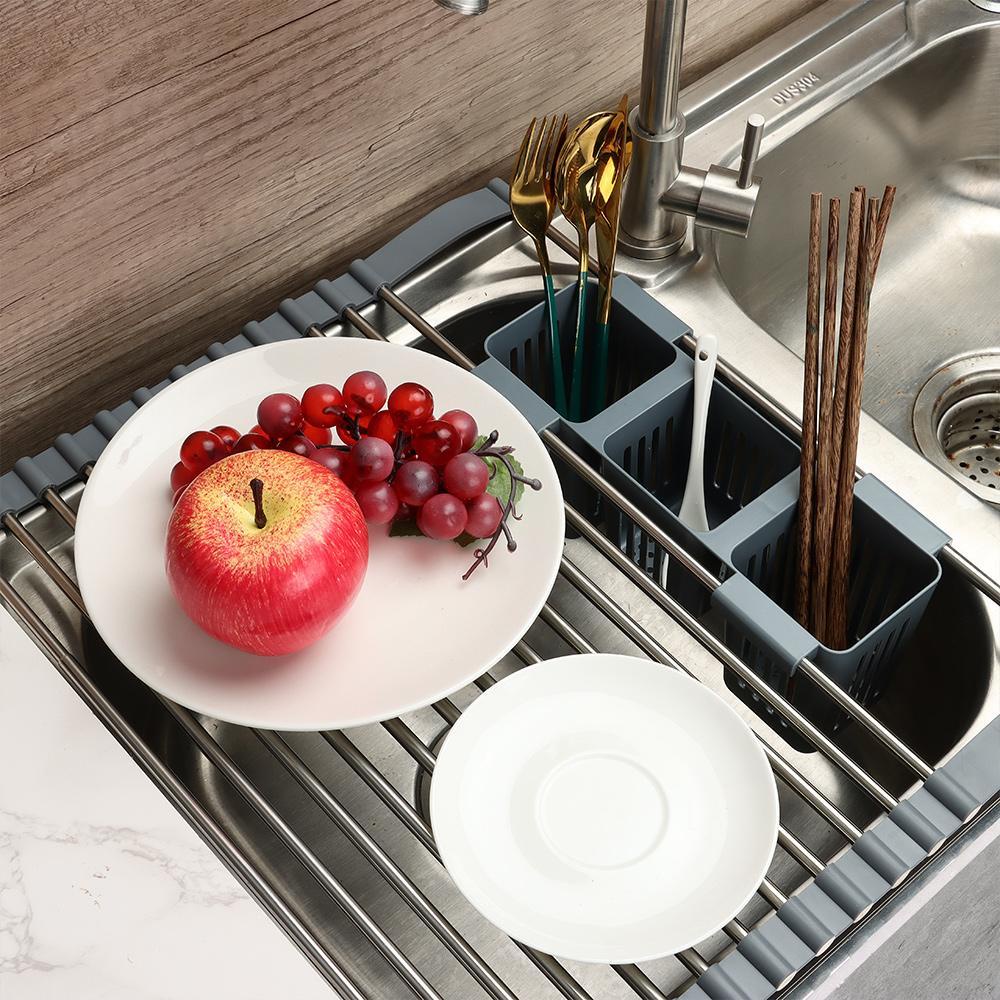 Rak Keranjang Pengering Buah / Sayuran Model Lipat Bahan Stainless Steel