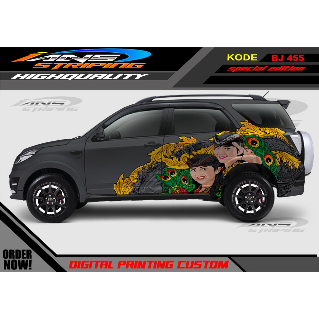 VARIASI STICKER MOBIL TERIOS RUSH FORTUNER INNOVA PAJERO / DECAL STICKER MOBIL / STIKER MOBIL