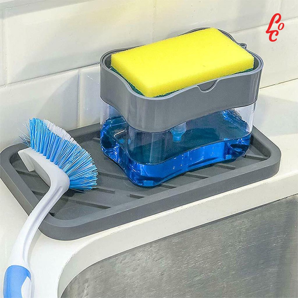 Kotak Dispenser Sabun Sabun Cuci Piring Hand Push Sponge Portable Clean Dishes Faster