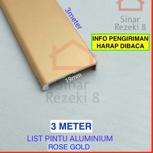 ➵ Lis Pintu Profil Aluminium GOLD Edging Frame Handle Lemari EA 19 ➲