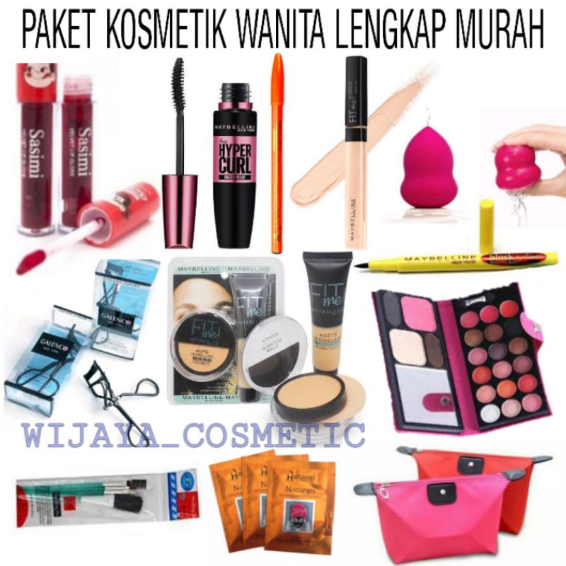 Paket Kosmetik Maybelline Lengkap 12in1 / Paket Kosmetik Super Lengkap / Paket Kosmetik Murah / Pake