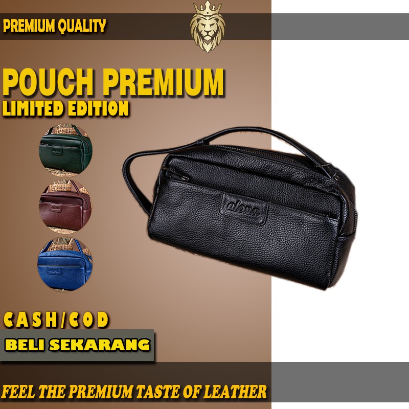 Pouch Premium Clutch Kulit Wanita Tas Cewek Waistbag Branded Original Kulit Awet Asli Murah RV29