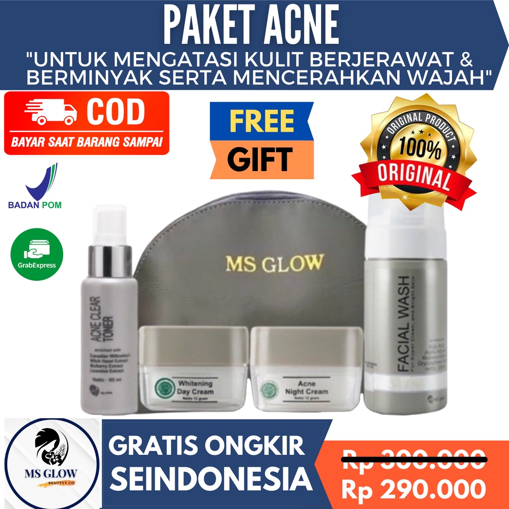 MS GLOW Paket Acne Original MS GLOW Paket berjerawat MS GLOW Paket Berminyak MS GLOW Original