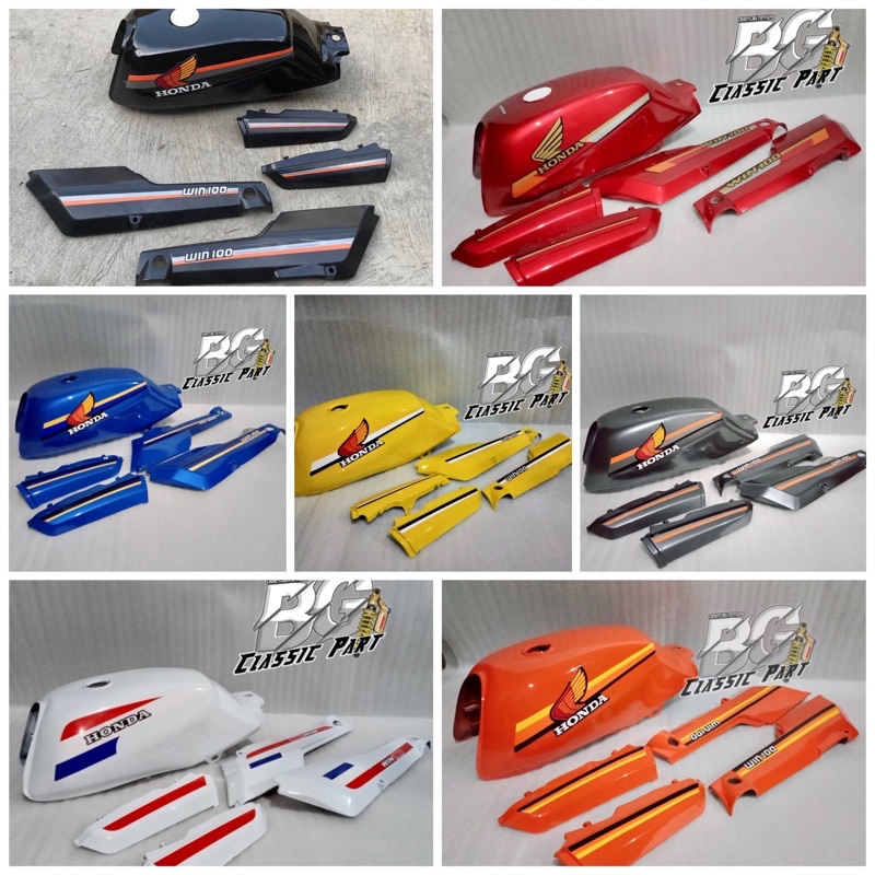 Tangki honda win 100 warna sepaket body win set bok aki win cover body win tempong win striping win