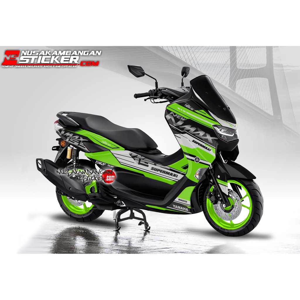 Decal Sticker Yamaha All New N Max 2020 Hitam hijau Supermaxi