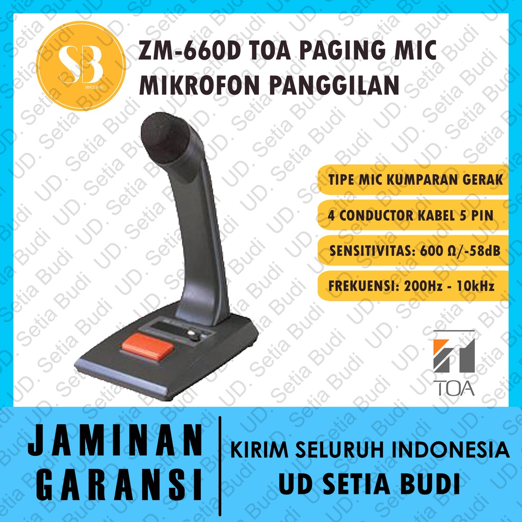 Toa ZM 660 D Paging Microphone Mikrofon Panggilian 660D