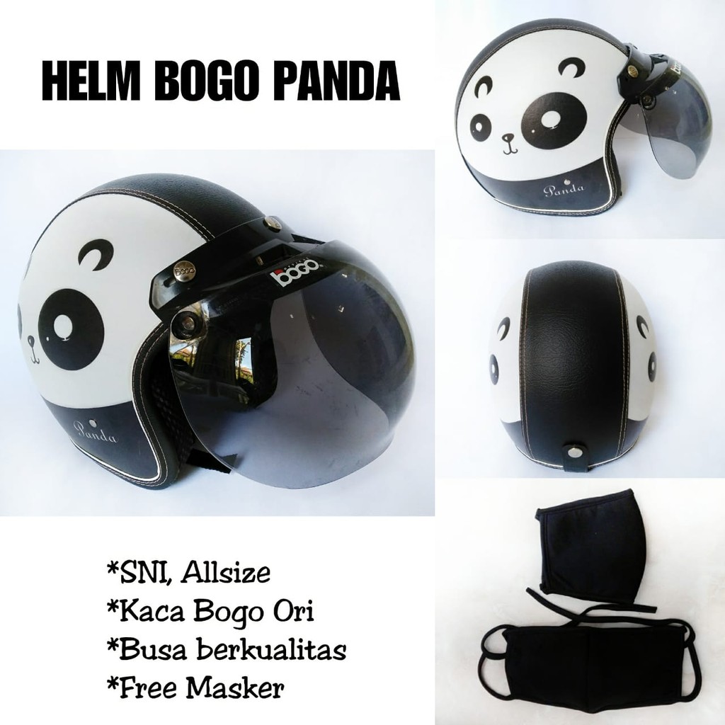 Jual Helm Bogo Kulit Panda Unik | Shopee Indonesia