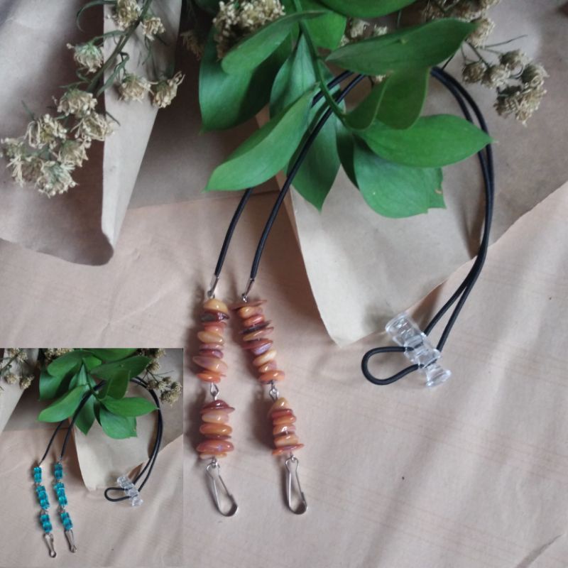 strap masker / konektor masker 2 in 1 / Gantungan Tali Masker Mutiara