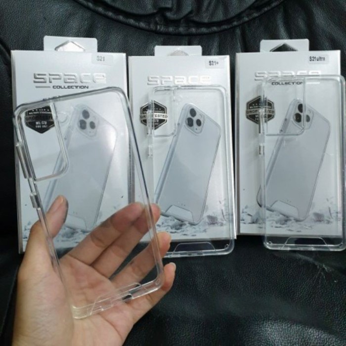 SAMSUNG S21+ S21 ULTRA S20+ S21 PLUS S20 PLUS  CASE SPACE CLEAR BENING HARDCASE TRANSPARAN FUZE MILITARY ORIGINAL SPACE CASE HARD FUZE +