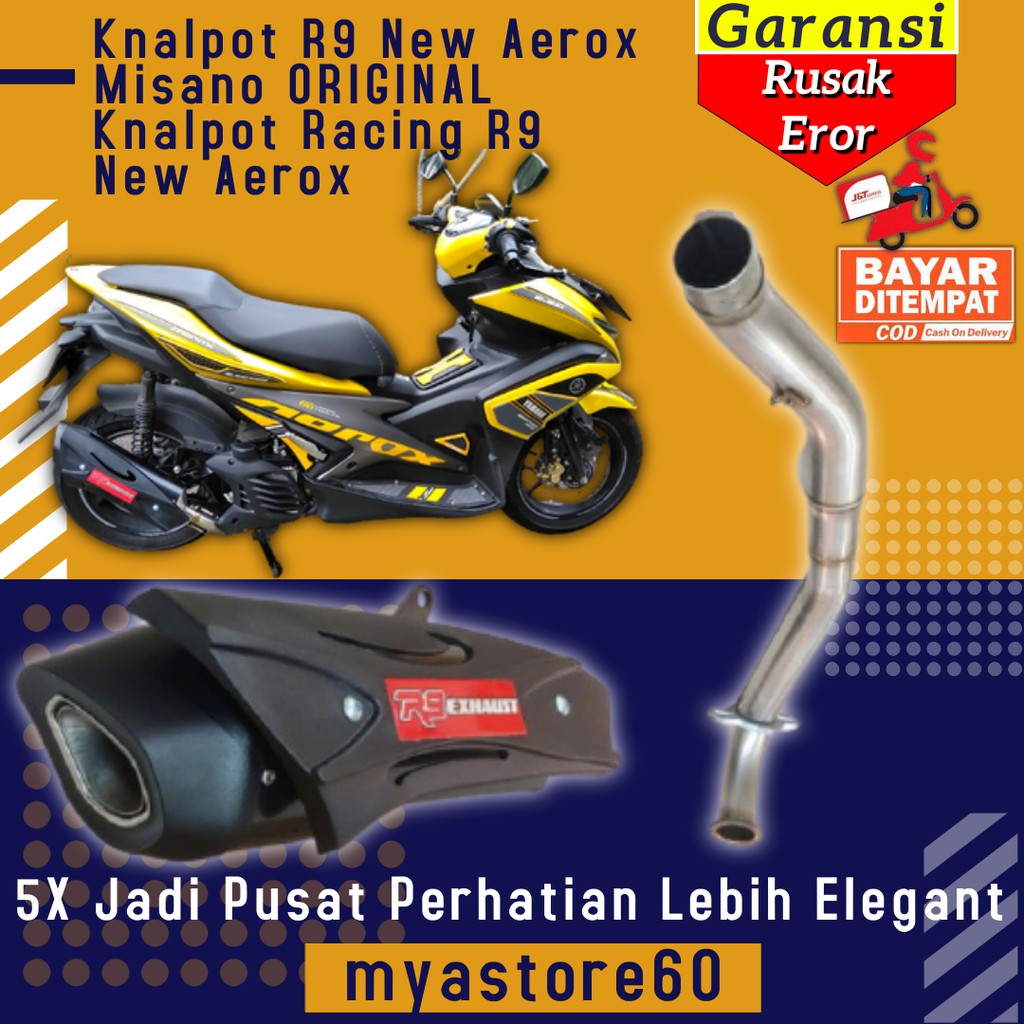 Knalpot Kenalpot Racing R9 Resing Recing Misano Original Sparepart Aksesoris Variasi Motor New Aerox