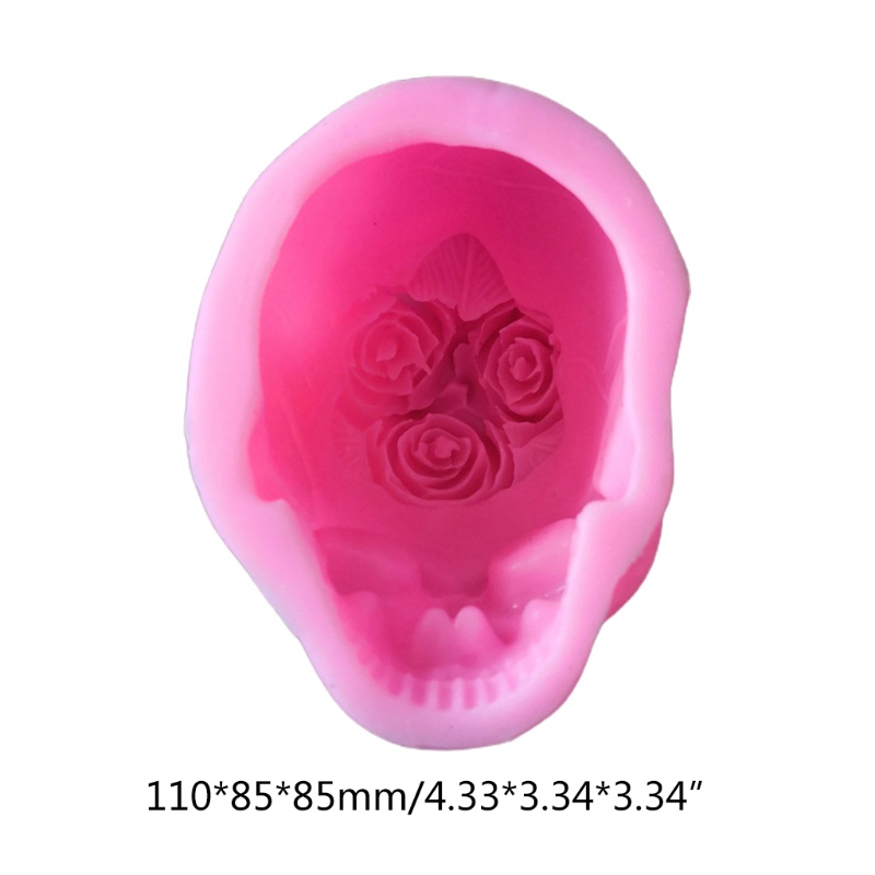 SIY  3D Rose Flower Skull Epoxy Resin Mold Home Decorations Ornaments Casting Silicone Mould DIY Crafts Plaster Candle Making Tools