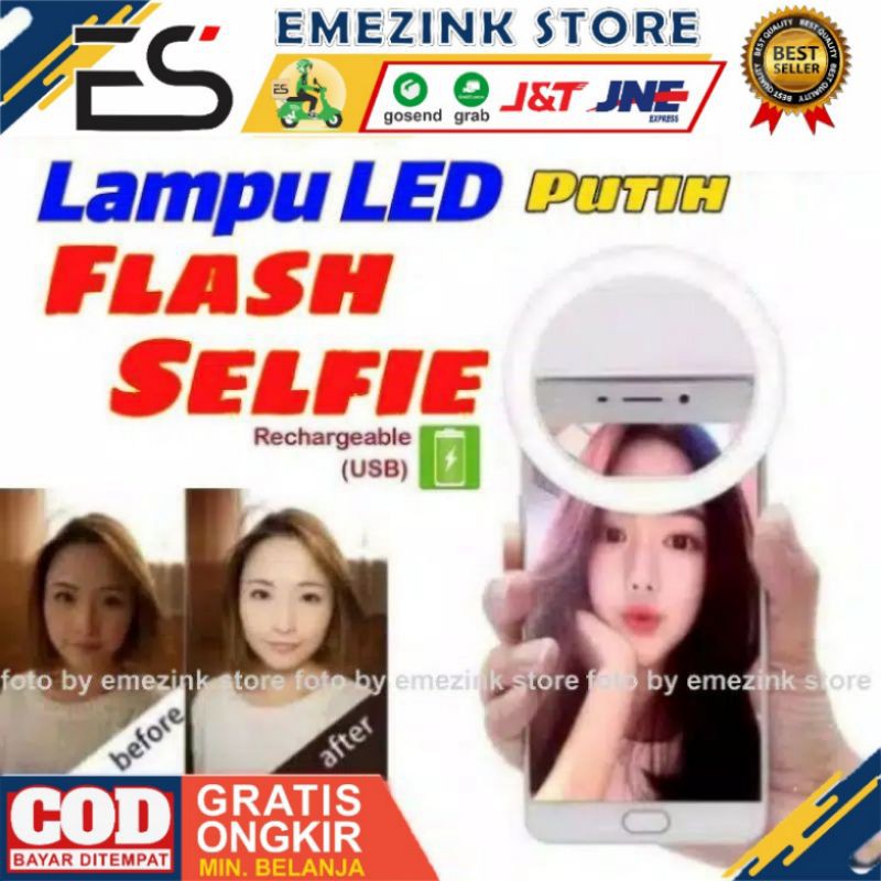 LLS | Lampu flash Selfie BULAT KOTAK HP | ZH | ZC | Shopee