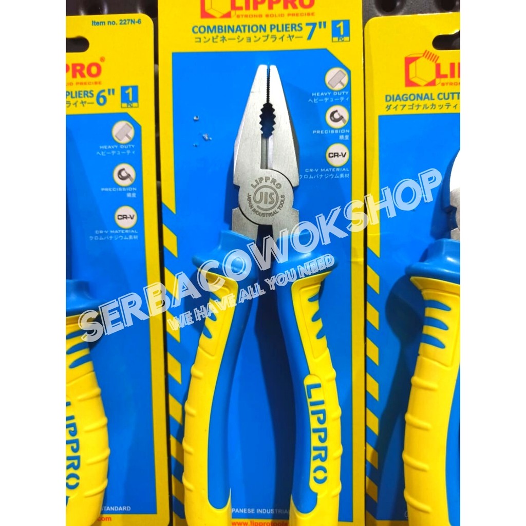 Lippro Tang Kombinasi Jepit 7&quot; Inch Linesman Pliers CRV Material Termurah Berkualitas