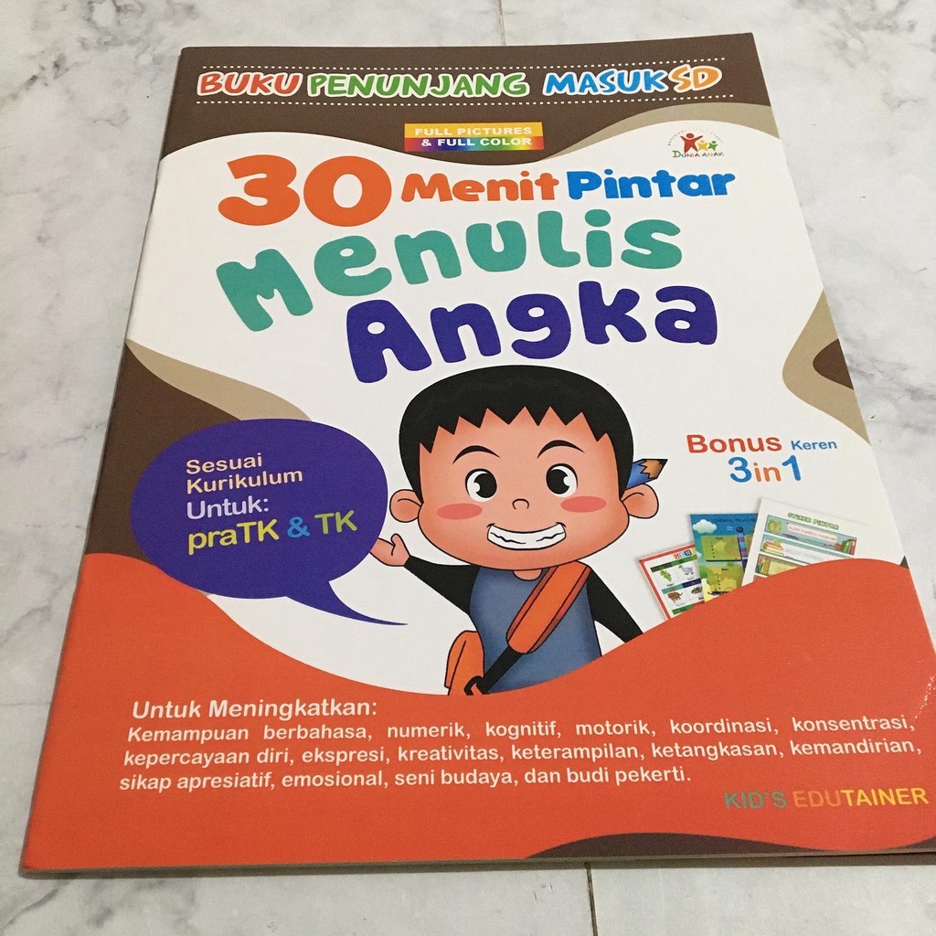 aku pintar menulis angka 123 anak pintar sebelum sekolah / buku belajar anak preschool paud 4 5 6 ta