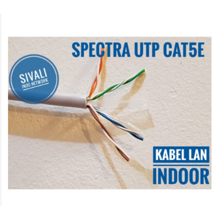 100 METER SPECTRA KABEL LAN UTP CAT5E POLOS INDOOR [ GREY ] POE SUPPORT