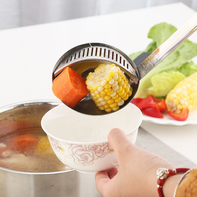 2in1 sendok sop steamboat hotpot dengan saringan - soup ladle spoon with strainer