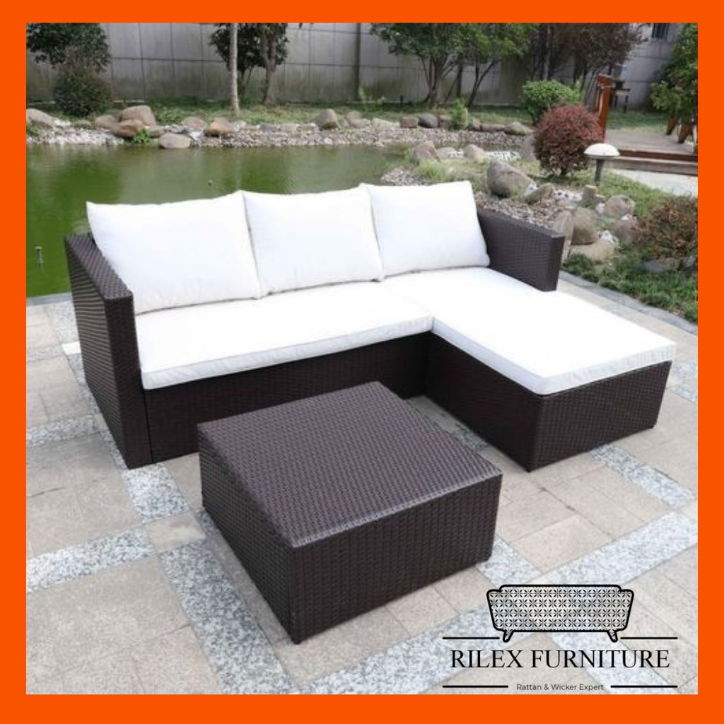 KURSI SOFA TAMU SUDUT ROTAN SINTETIS | RILEX FURNITURE