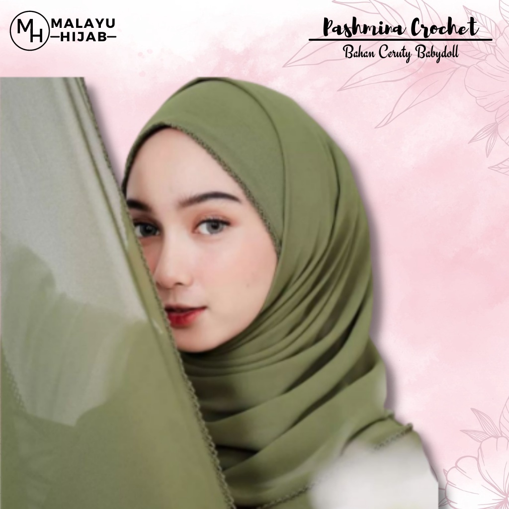 MALAYU HIJAB Kerudung Hijab Jilbab Pashmina Pasmina Crochet Murah Fashion Muslim Wanita Bahan Ceruty