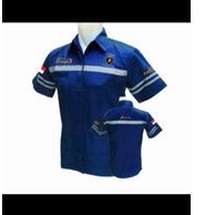 seragam spbu baju kemeja seragam spbu pertamina pertamax turbo biru