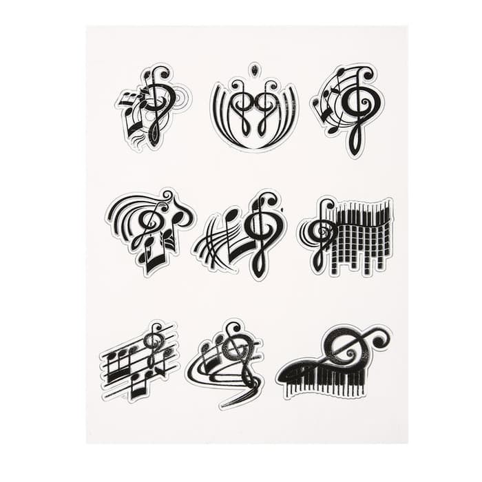 Clear Stamp (Stempel Transparan/Bening) - Music Note Calligraphy