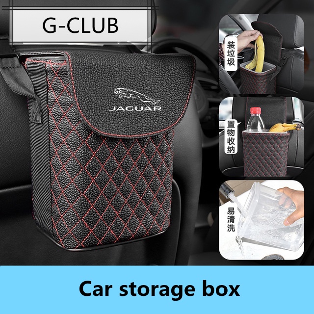 (G-CLUB) Tempat Sampah Bahan Kulit Tahan Air Untuk Mobil Jaguar Semua Model