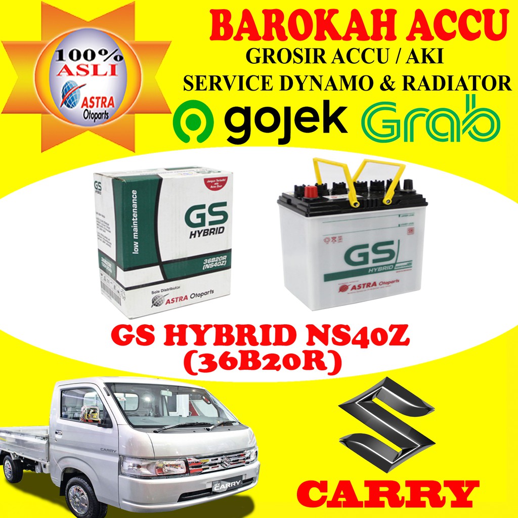 AKI GS ASTRA MOBIL SUZUKI CARRY GS HYBRID NS40Z / 36B20R , 35 AH