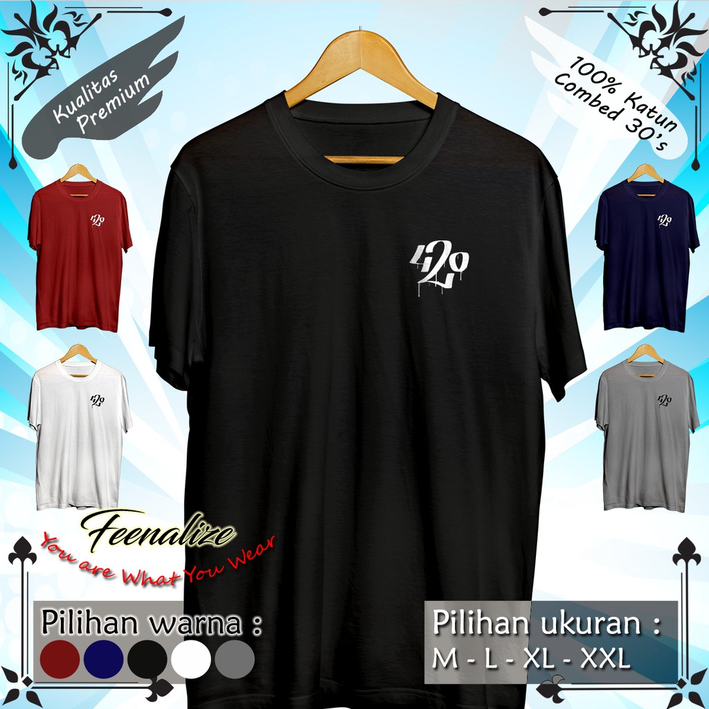 Kaos Laki Kasual Pria Baju Distro Logo 420