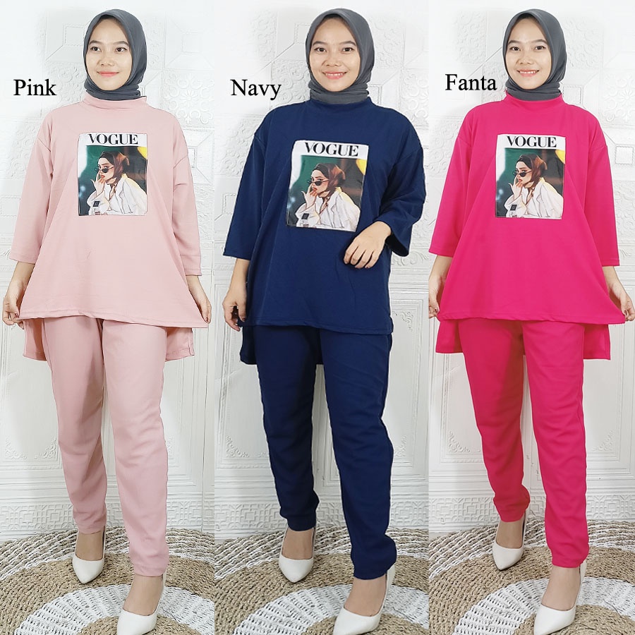 SETELAN ATASAN OVERSIZE DAN CELANA PANJANG VOQUE BY GL FASHION