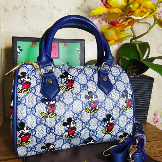 tas Ala Gucci Mickey Speedy Set Blue