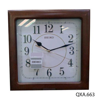 Seiko Wall Clock QXA663 Wooden Case Jam Dinding Seiko QXA 663 Kotak