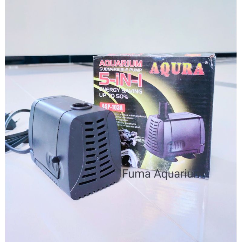 Pompa Celup Aqura ASP-103A Mesin Filter Kolam Aquarium Hidroponik Low Watt Aquaponik Submersible Pump Power Head