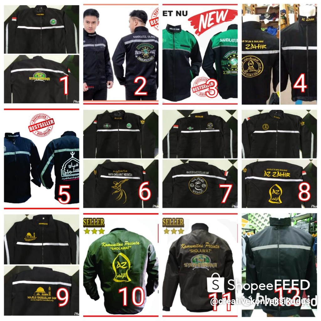 (BISA COD) JAKET MAJELIS + BORDIR NAMA | Jaket majelis Rosullulah SAW / Jaket MR Darkah Jaket sholawat Majlis Rasulullah SAW