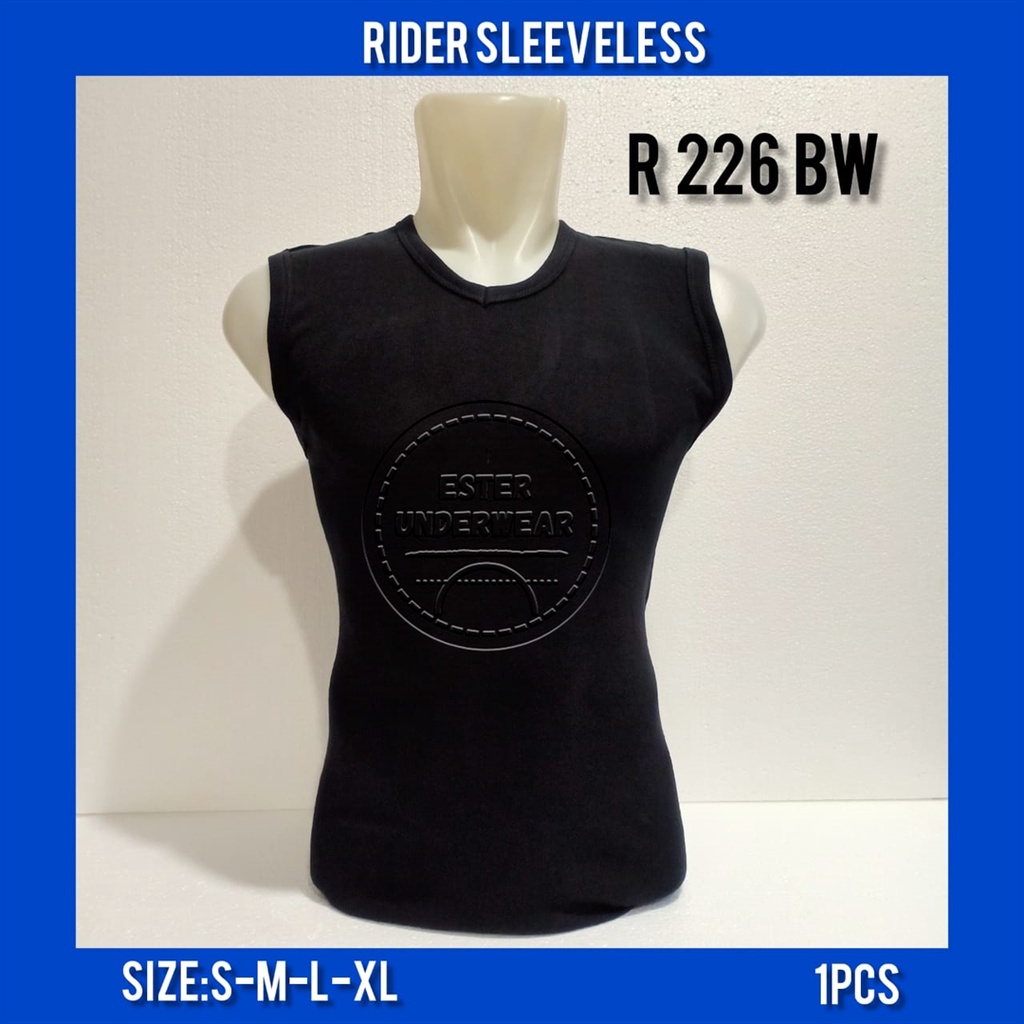 Kaos Sleeveless RIDER V-NECK R 226 HITAM ISI 1Pcs