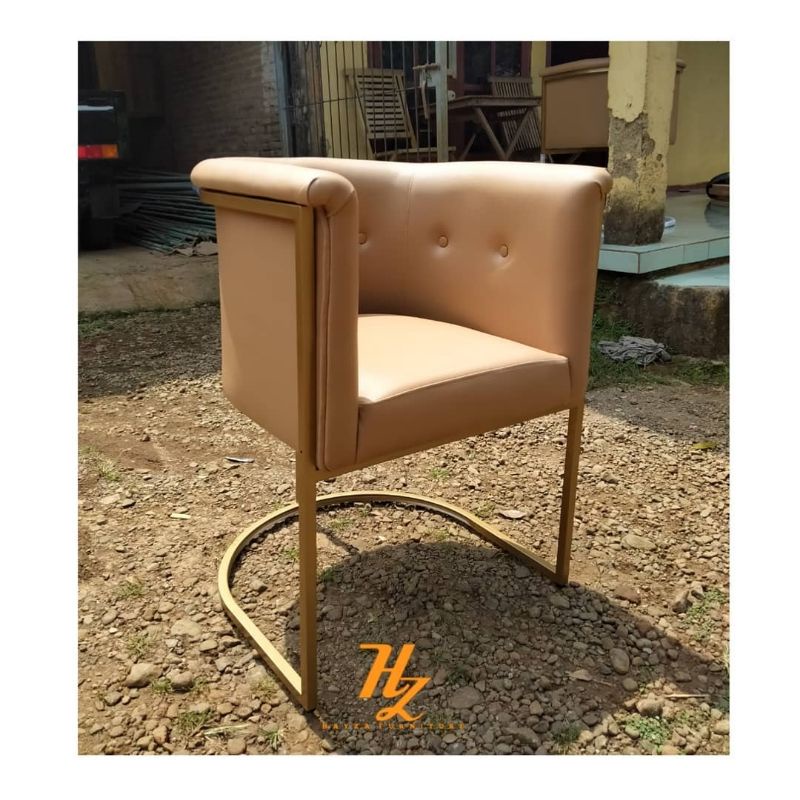 kursi makan kursi cafe kursi besi gold