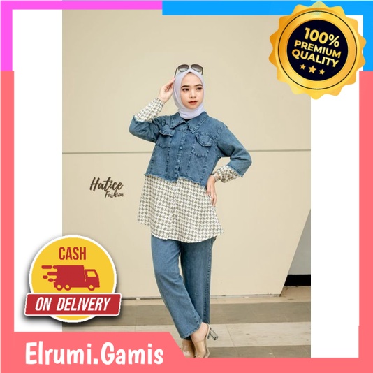 [ TERLARIS ] ONE SET JEANS WASH WANITA TERBARU KEKINIAN TRENDY / SETELAN WANITA JEANS HATICE FASHION