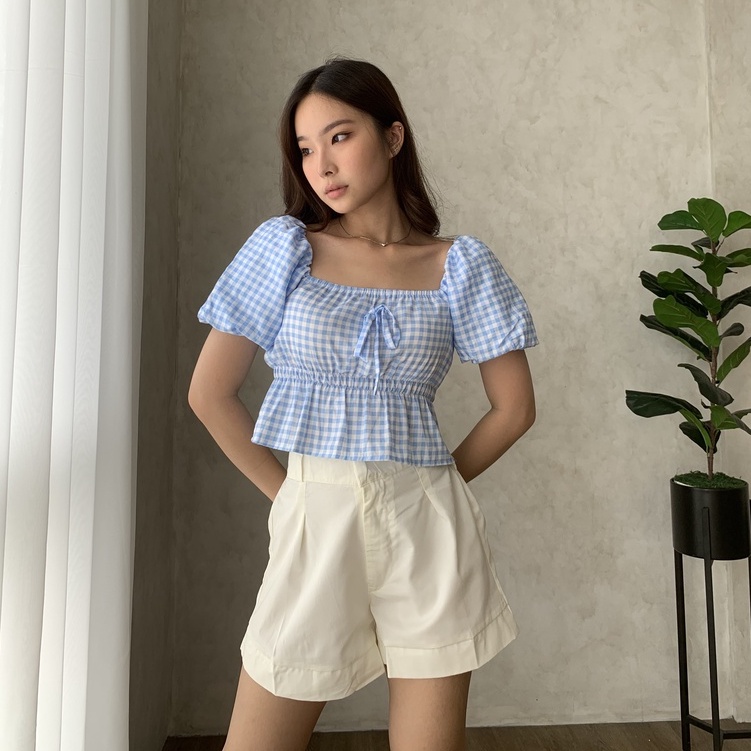 Lunna Checkered Top / Top Wanita