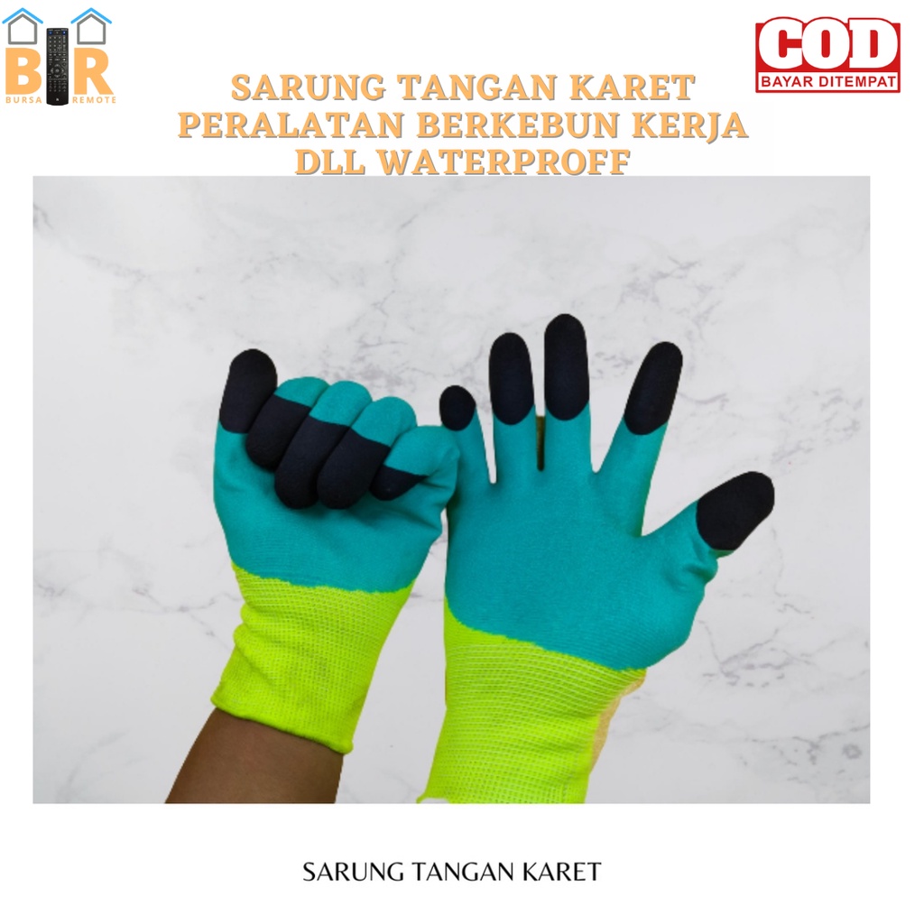 Sarung Tangan Karet Peralatan Berkebun Kerja Waterproof