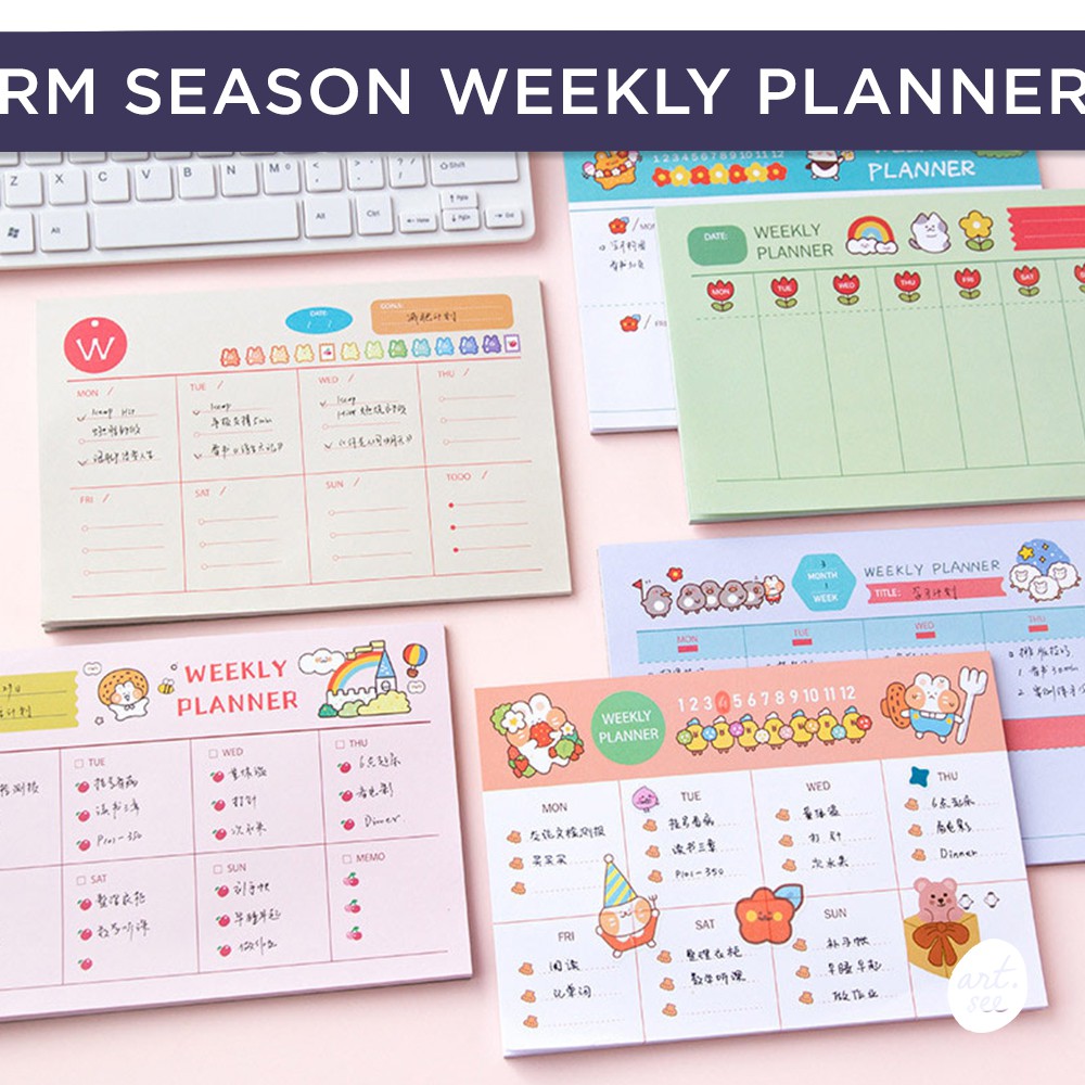 

Happy Warm Season Weekly Planner Memopad