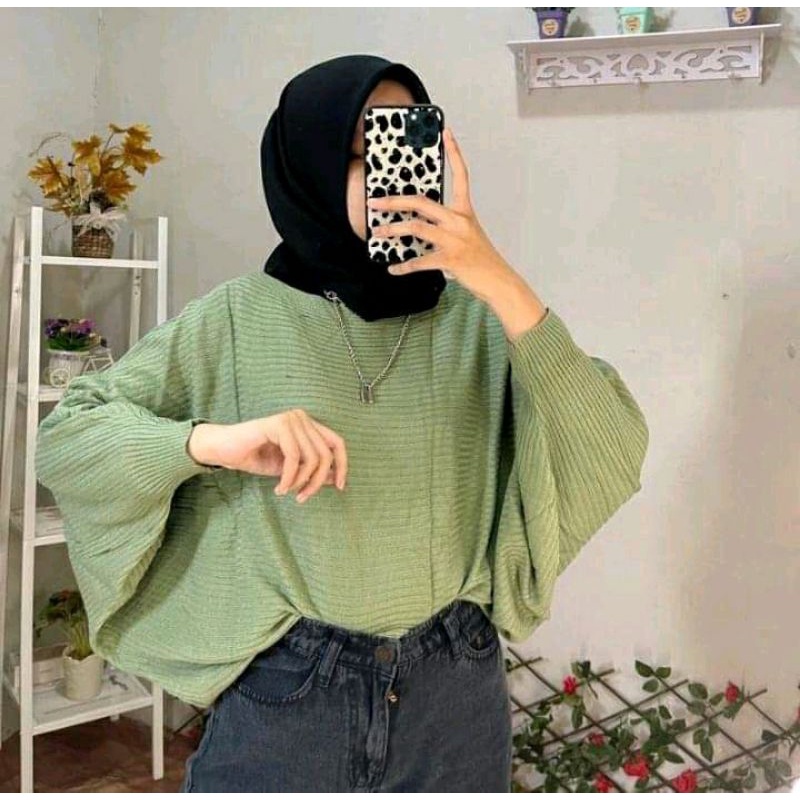 sweater kalong Rajut Oversize / Outer Rajut Wanita Batwing Kekinian / Batwing Rajut All Size Premium