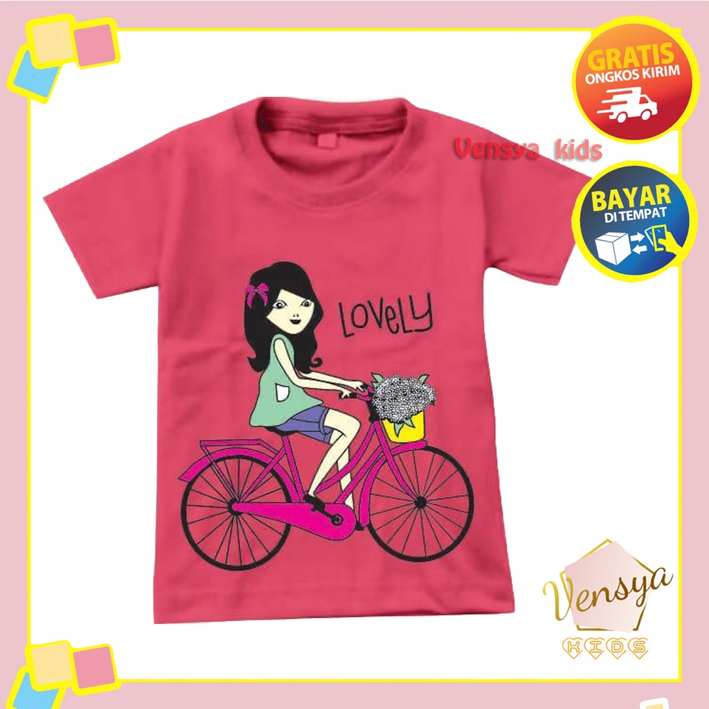 Baju anak perempuan sepeda ukuran 1-10 tahun Vensya kids16