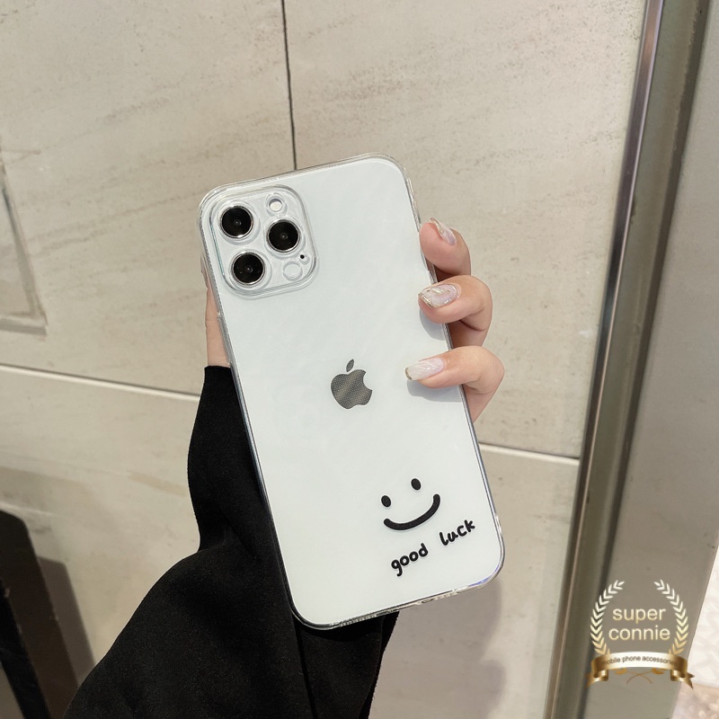 TPU Soft Case Samsung A50 A22 A52 A32 A72 A21s A31 A30s M22 M32 A50s A11 M11 A12 M12 A51 A71 A20s A10s Simple Sniley Good Luck Transparent Back Cover-2