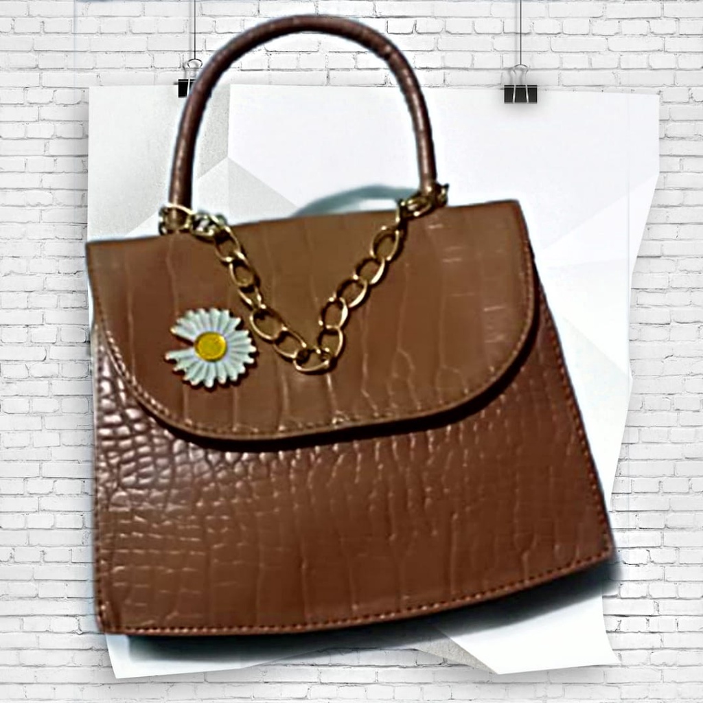 Tas selempang Croco Kotak Mini Daisy Flowers / Handbag mini lucu / sling bag wanita