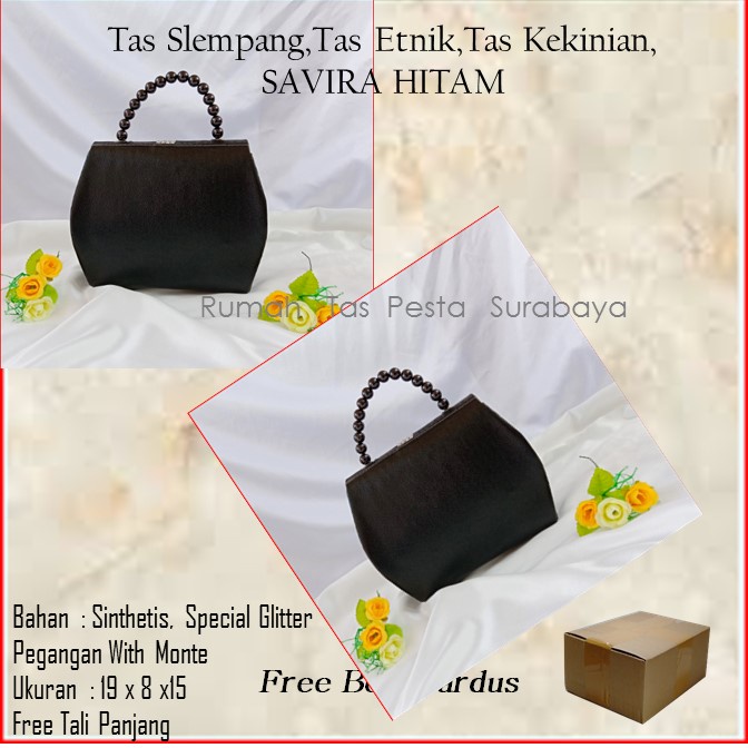 Tas Slempang,Tas Etnik,Tas Kekinian,SAVIRA HITAM