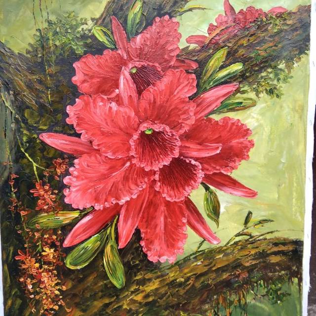 Lukisan Tangan Bunga Anggrek