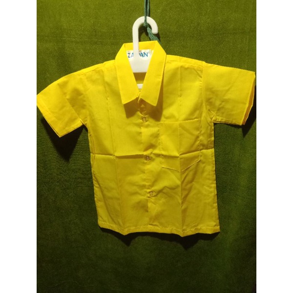 BAJU TK KUNING/BAJU SEKOLAH TK WARNA KUNING LENGAN PENDEK/SERAGAM SEKOLAH MURAH