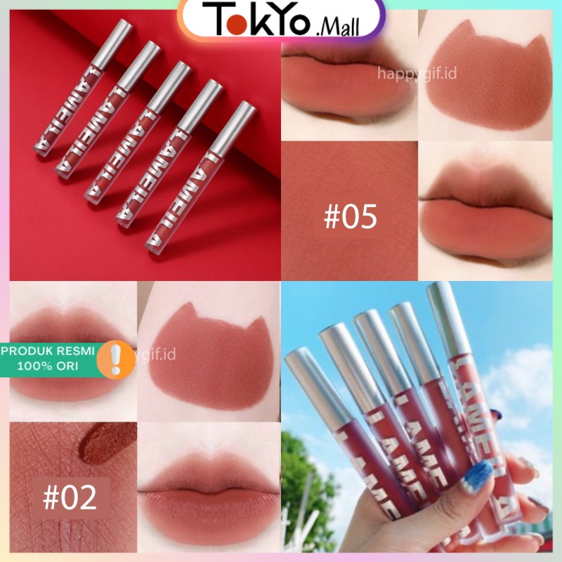 LAMEILA Matte Lipstick Liquid Korean Lipstik  2028 Douyin Mettalic Lip Cream Lip Glaze Korean Lip Gl