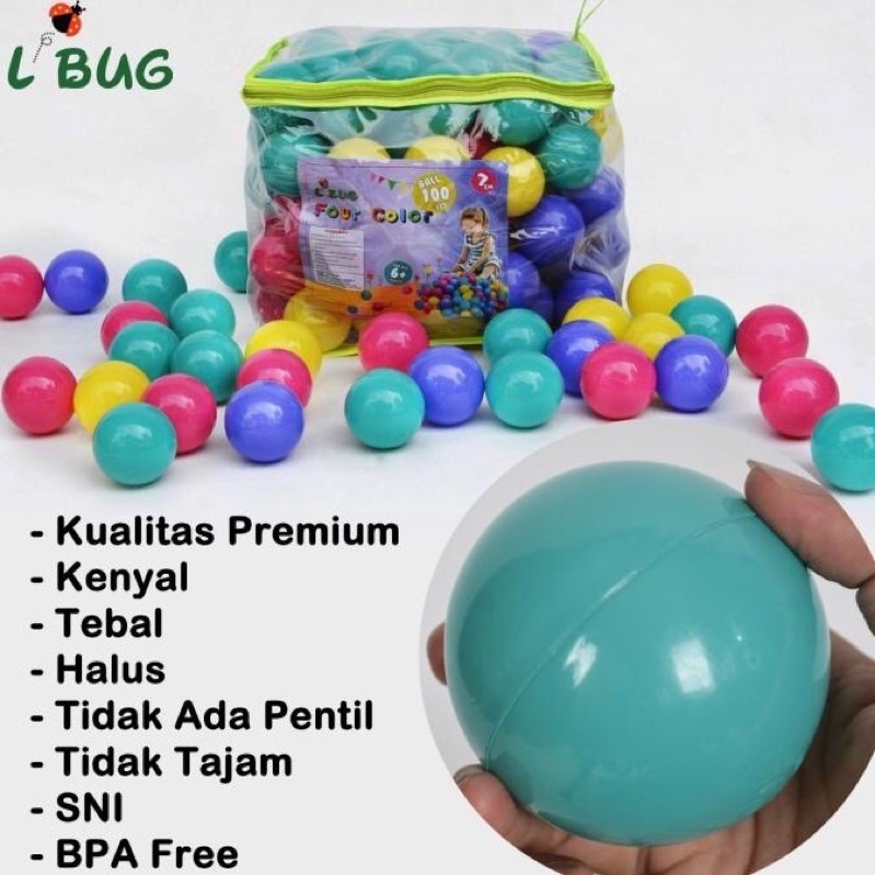 Bola plastik L Bug Four Colour 100pcs