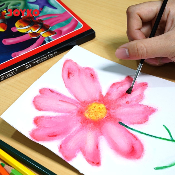 

WARNAPENSIL- JOYKO PENSIL WARNA CAT AIR WATERCOLOR PENCILS HEXAGONAL GRIP - 12WARNA WCP-110 -PENSIL