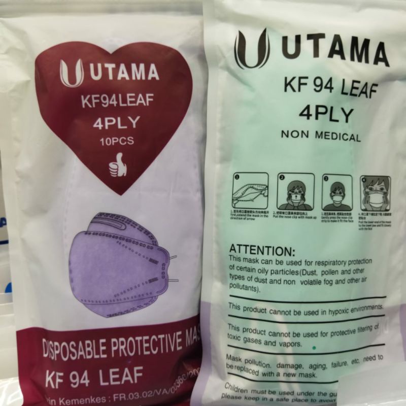masker UTAMA KF94LEAF 4 PLAY IJIN KEMENKES