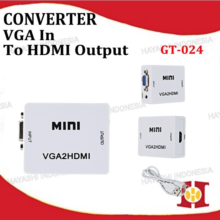 Converter VGA to HDMI Full HD 1080P - Mini VGA2HDMI GT024